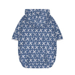 X Cross Denim Jeans Pattern Print Dog Zip Up Hoodie