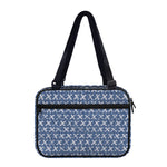 X Cross Denim Jeans Pattern Print Double Strap Bible Bag