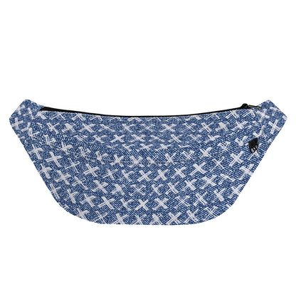 X Cross Denim Jeans Pattern Print Fanny Pack