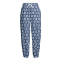 X Cross Denim Jeans Pattern Print Fleece Lined Knit Pants