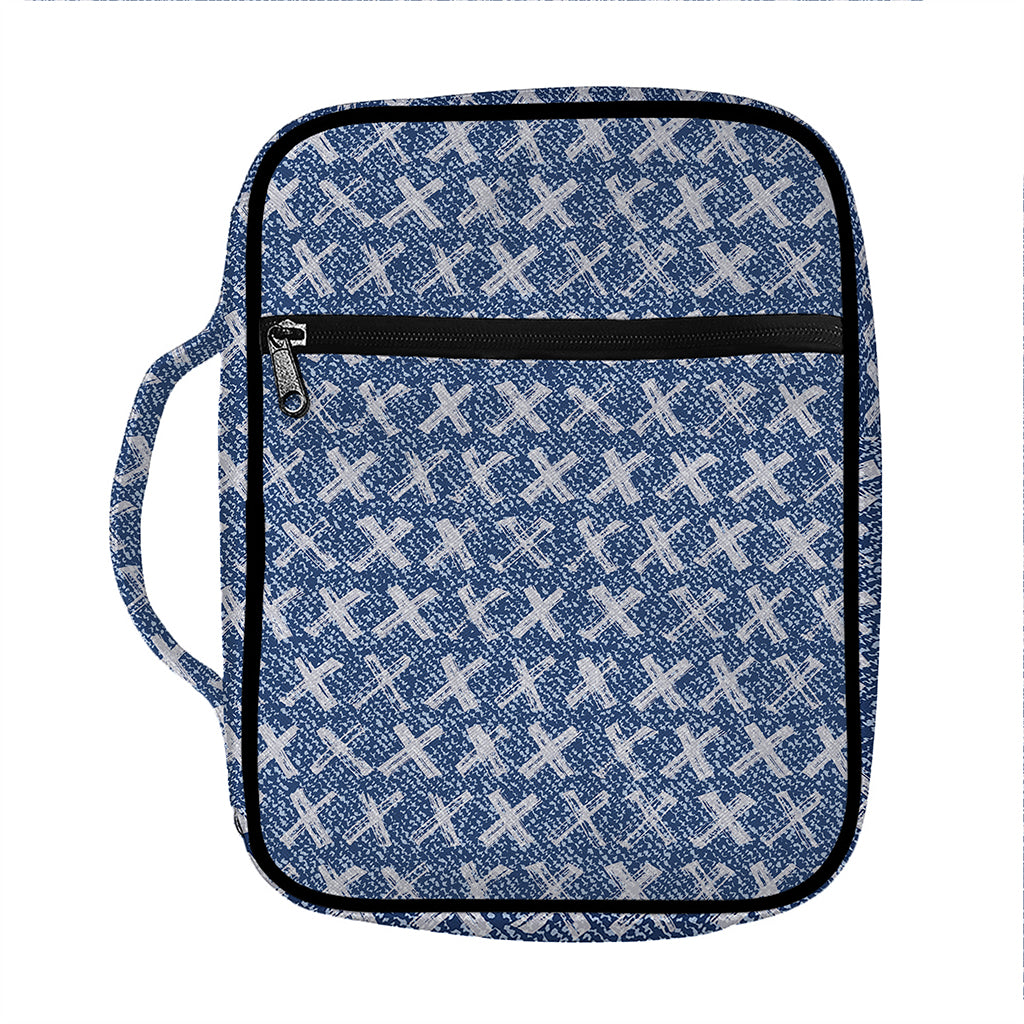 X Cross Denim Jeans Pattern Print Front Pocket Bible Bag