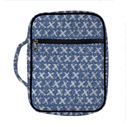 X Cross Denim Jeans Pattern Print Front Pocket Bible Bag