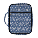 X Cross Denim Jeans Pattern Print Front Pocket Bible Bag