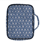 X Cross Denim Jeans Pattern Print Front Pocket Bible Bag