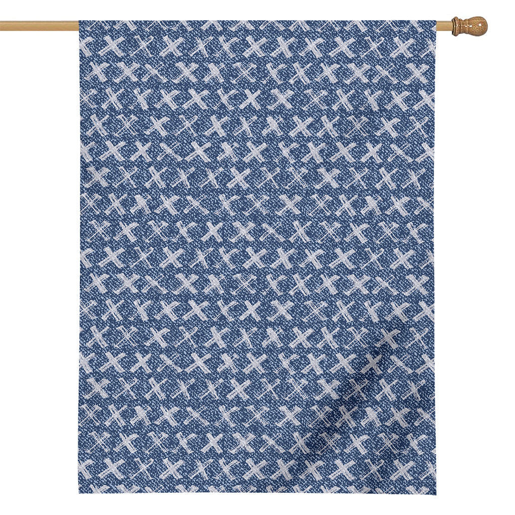 X Cross Denim Jeans Pattern Print House Flag
