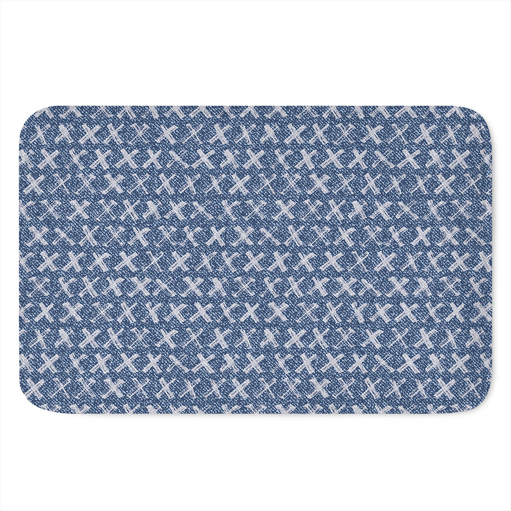 X Cross Denim Jeans Pattern Print Indoor Door Mat
