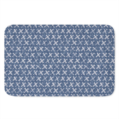 X Cross Denim Jeans Pattern Print Indoor Door Mat