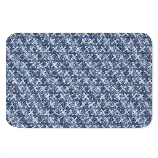 X Cross Denim Jeans Pattern Print Indoor Door Mat
