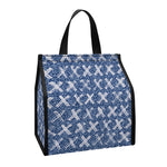 X Cross Denim Jeans Pattern Print Insulated Lunch Tote