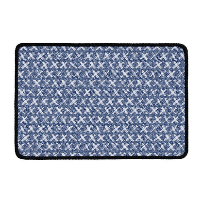 X Cross Denim Jeans Pattern Print Kitchen Mat