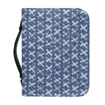 X Cross Denim Jeans Pattern Print Leather Bible Cover