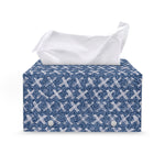 X Cross Denim Jeans Pattern Print Leather Tissue Box Cover