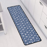 X Cross Denim Jeans Pattern Print Long Kitchen Mat