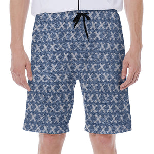 X Cross Denim Jeans Pattern Print Men's Beach Shorts