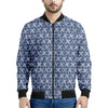 X Cross Denim Jeans Pattern Print Men's Bomber Jacket