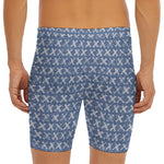 X Cross Denim Jeans Pattern Print Men's Long Boxer Briefs