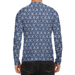 X Cross Denim Jeans Pattern Print Men's Long Sleeve Rash Guard