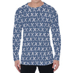 X Cross Denim Jeans Pattern Print Men's Long Sleeve T-Shirt