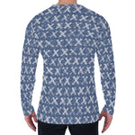 X Cross Denim Jeans Pattern Print Men's Long Sleeve T-Shirt