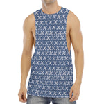 X Cross Denim Jeans Pattern Print Men's Muscle Tank Top