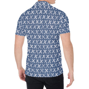 X Cross Denim Jeans Pattern Print Men's Shirt