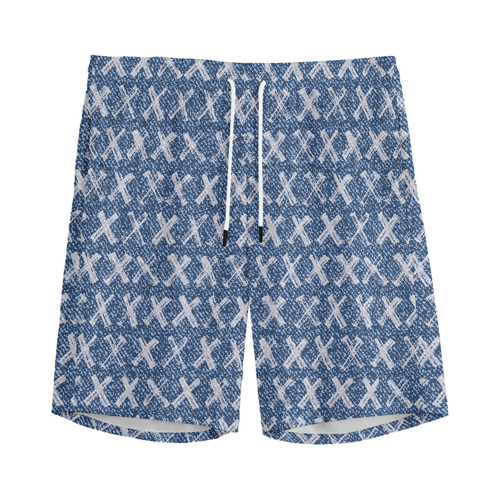X Cross Denim Jeans Pattern Print Men's Sports Shorts