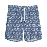X Cross Denim Jeans Pattern Print Men's Sports Shorts