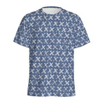 X Cross Denim Jeans Pattern Print Men's Sports T-Shirt