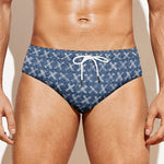 X Cross Denim Jeans Pattern Print Men's Swim Briefs