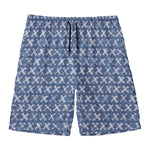 X Cross Denim Jeans Pattern Print Men's Swim Trunks