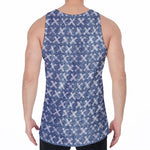 X Cross Denim Jeans Pattern Print Men's Velvet Tank Top