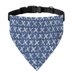 X Cross Denim Jeans Pattern Print Over The Collar Dog Bandana