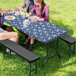 X Cross Denim Jeans Pattern Print Picnic Table Cover