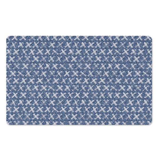 X Cross Denim Jeans Pattern Print Polyester Doormat