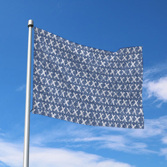 X Cross Denim Jeans Pattern Print Polyester Flag