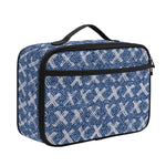 X Cross Denim Jeans Pattern Print Portable Lunch Bag
