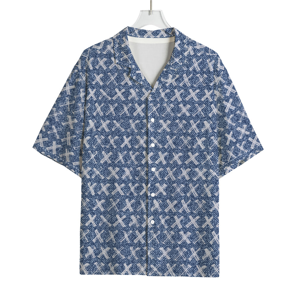 X Cross Denim Jeans Pattern Print Rayon Hawaiian Shirt