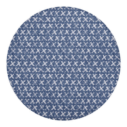 X Cross Denim Jeans Pattern Print Round Blanket