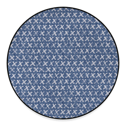 X Cross Denim Jeans Pattern Print Round Floor Mat