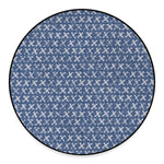 X Cross Denim Jeans Pattern Print Round Floor Mat