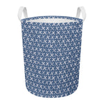X Cross Denim Jeans Pattern Print Round Laundry Basket