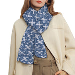 X Cross Denim Jeans Pattern Print Scarf