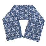 X Cross Denim Jeans Pattern Print Scarf