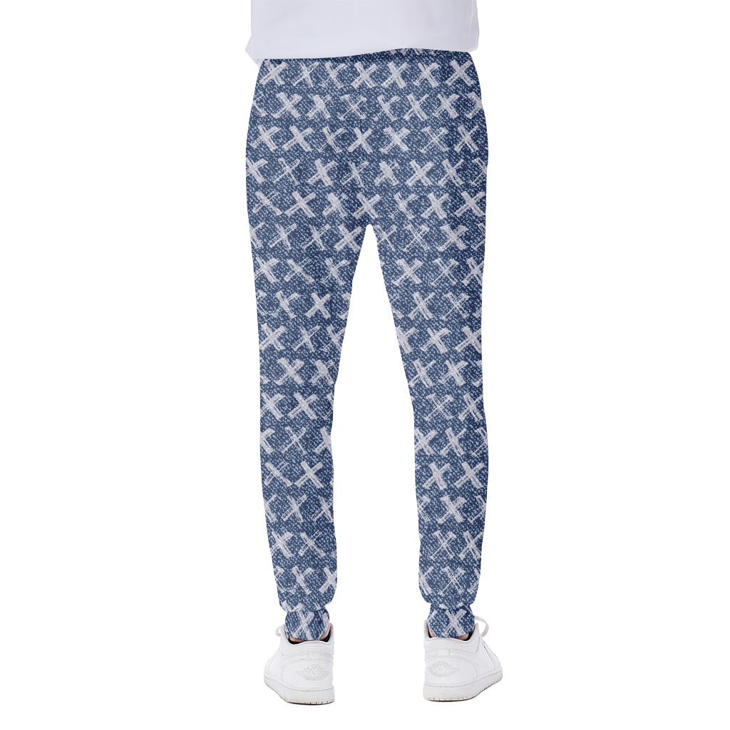X Cross Denim Jeans Pattern Print Scuba Joggers