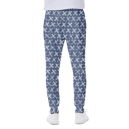 X Cross Denim Jeans Pattern Print Scuba Joggers