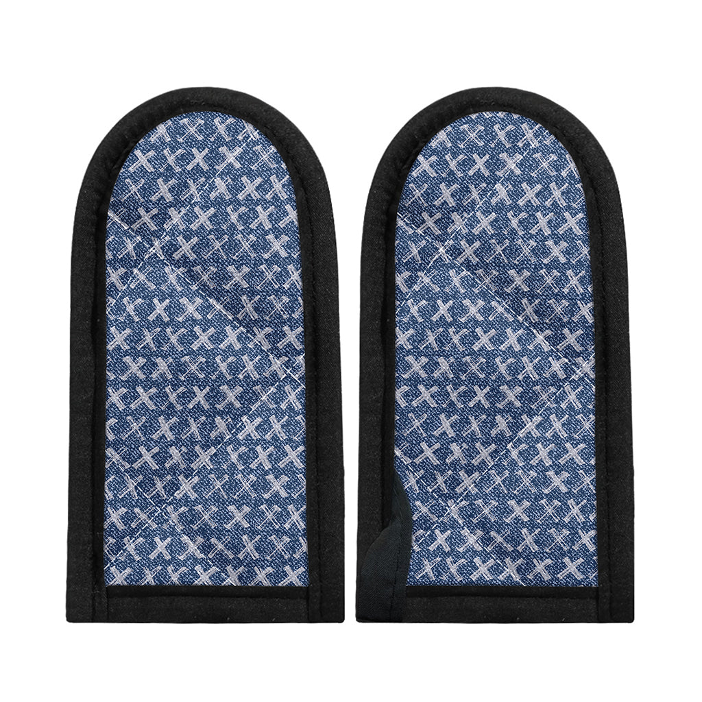 X Cross Denim Jeans Pattern Print Skillet Handle Cover