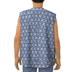 X Cross Denim Jeans Pattern Print Sleeveless Baseball Jersey