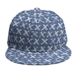 X Cross Denim Jeans Pattern Print Snapback Cap