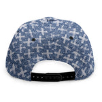 X Cross Denim Jeans Pattern Print Snapback Cap