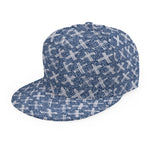 X Cross Denim Jeans Pattern Print Snapback Cap